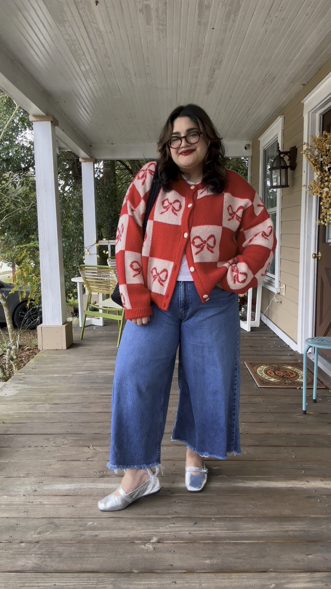 Simple casual outfit. Cardigan, wide leg jeans, and Mary jane flats

#LTKMidsize #LTKStyleTip #LTKSaleAlert