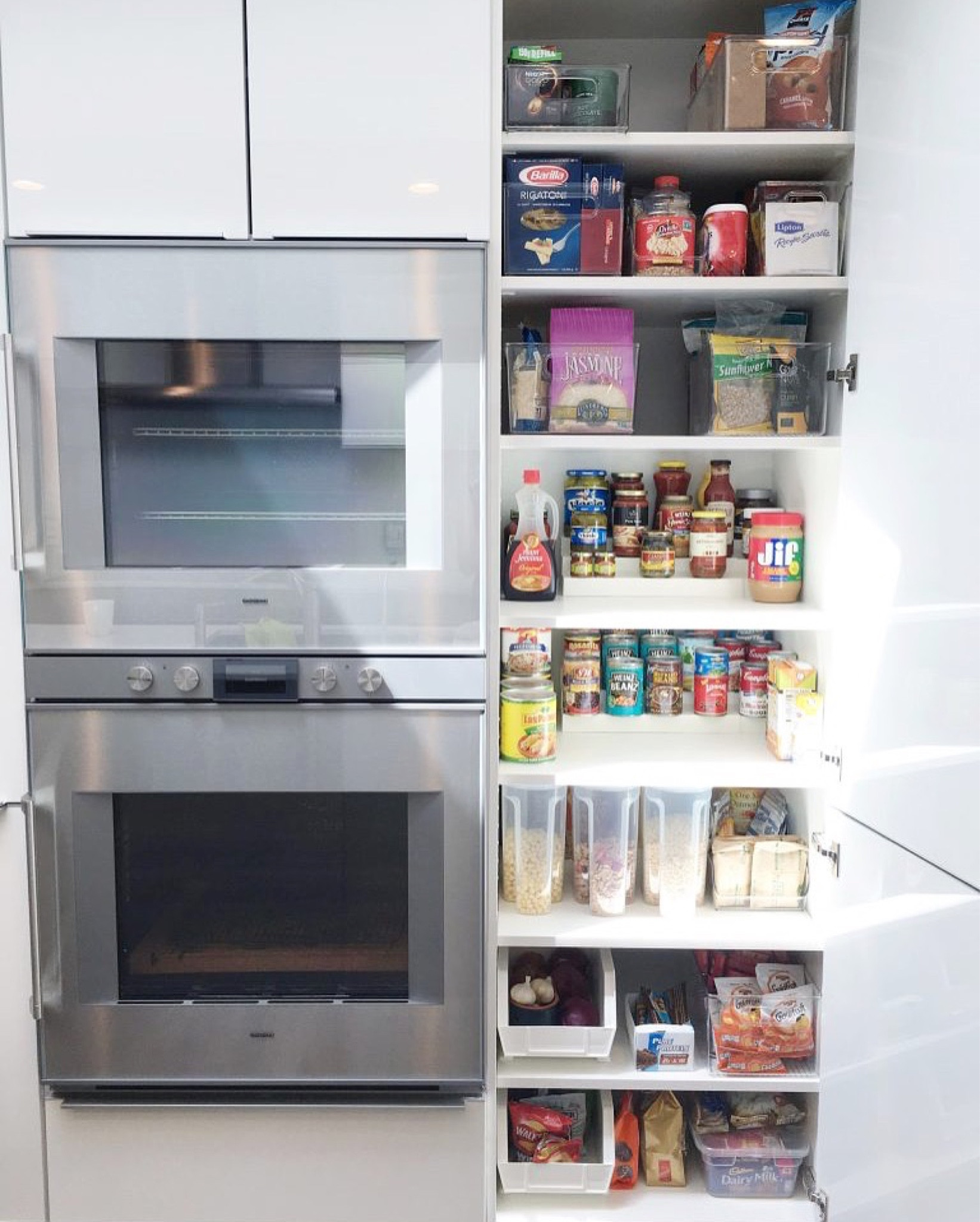 Whether you have a walk in pantry or a cabinet style pantry, routinely going through your food and keeping things tidy is a breath of fresh air!! I love opening a cabinet door to at least ONE spot that’s organized - right Moms?! 👏🏼🤍

#LTKfamily #LTKMostLoved #LTKhome