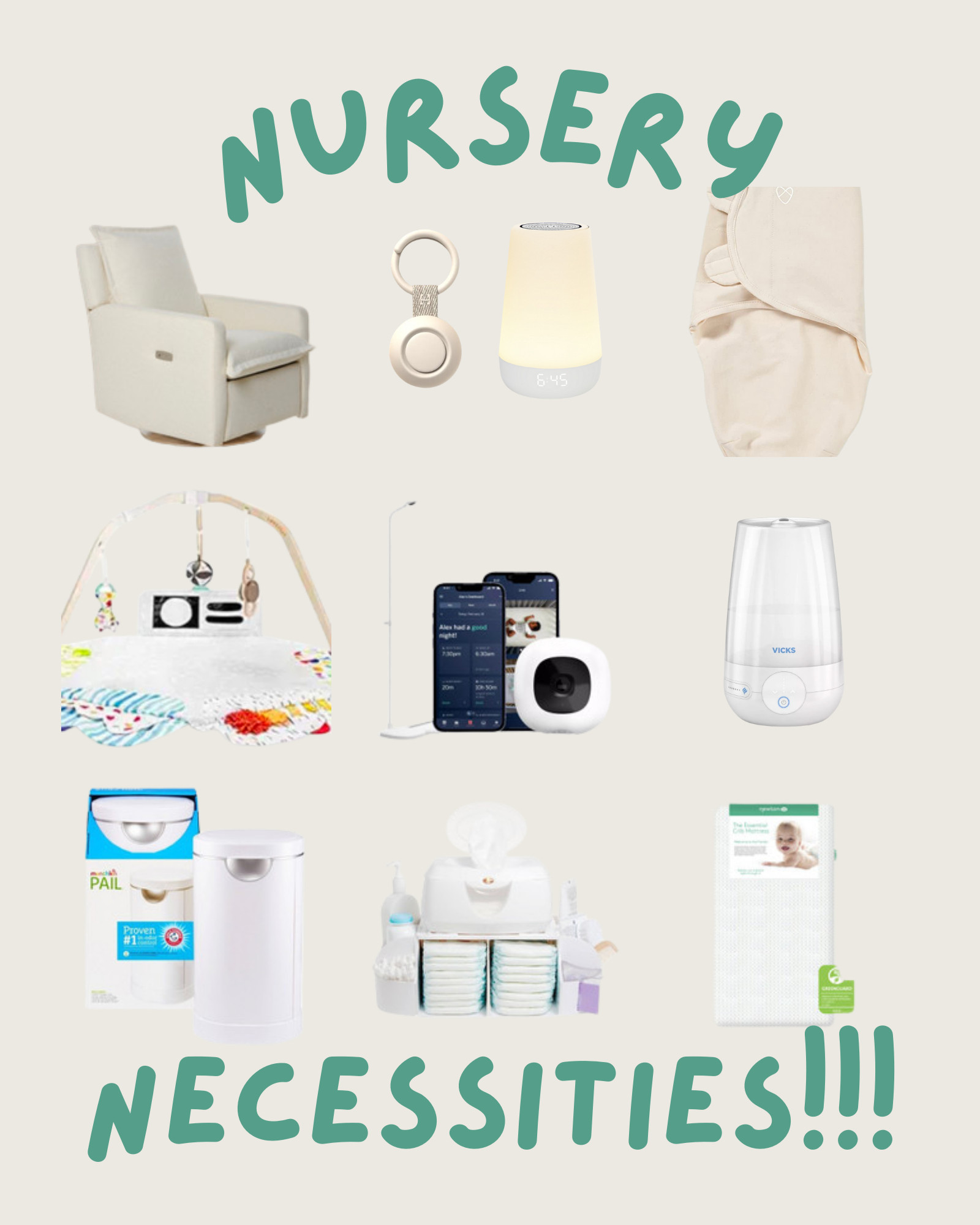 Nursery must haves for new baby 

 