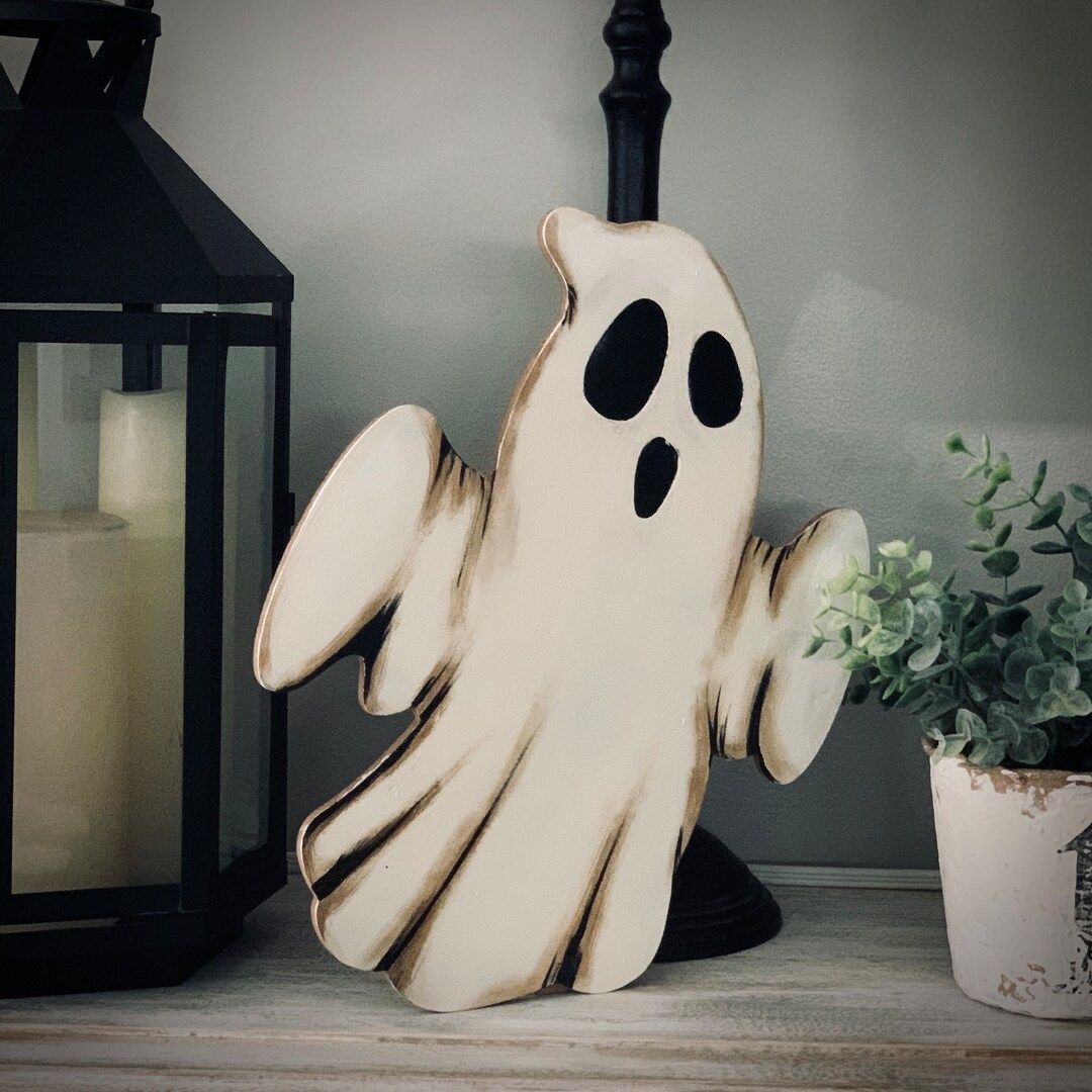 12 Pre-order Wood Ghost Mantle Decor With Removable Stand - Etsy | Etsy (US)