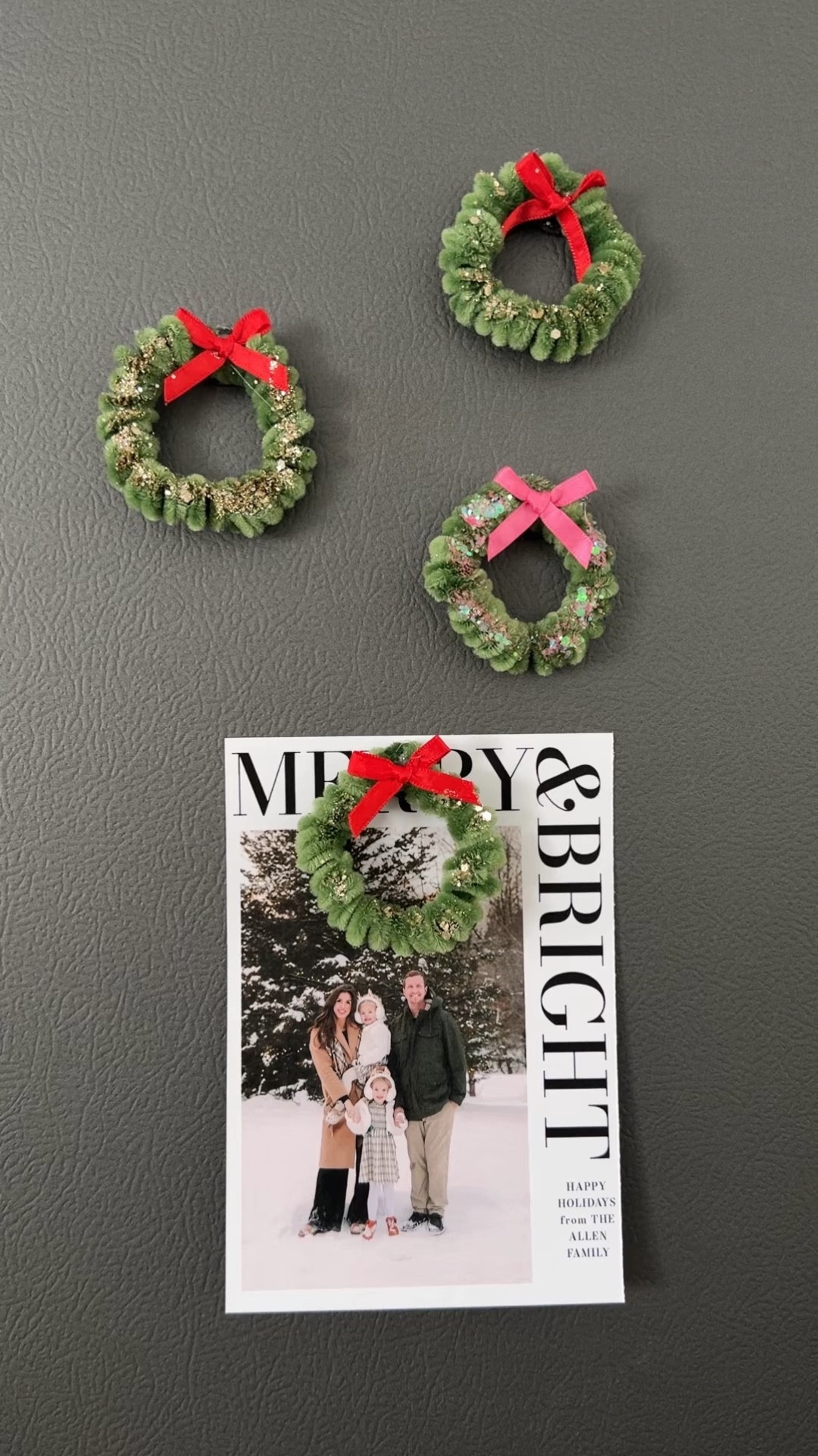 DIY pipe cleaner wreaths! Perfect for the fridge with a magnet or clip cards on with a clothes pin or thumbtack for a push board. Either way these wreathes make for the perfect fridge decor or Christmas card holder!

-4 pipe cleaners
- Elmer’s glue
- hot glue
- glitter 
- mini bow
- magnet, close pin or thumbtack 

#LTKHoliday #LTKSeasonal #LTKHome