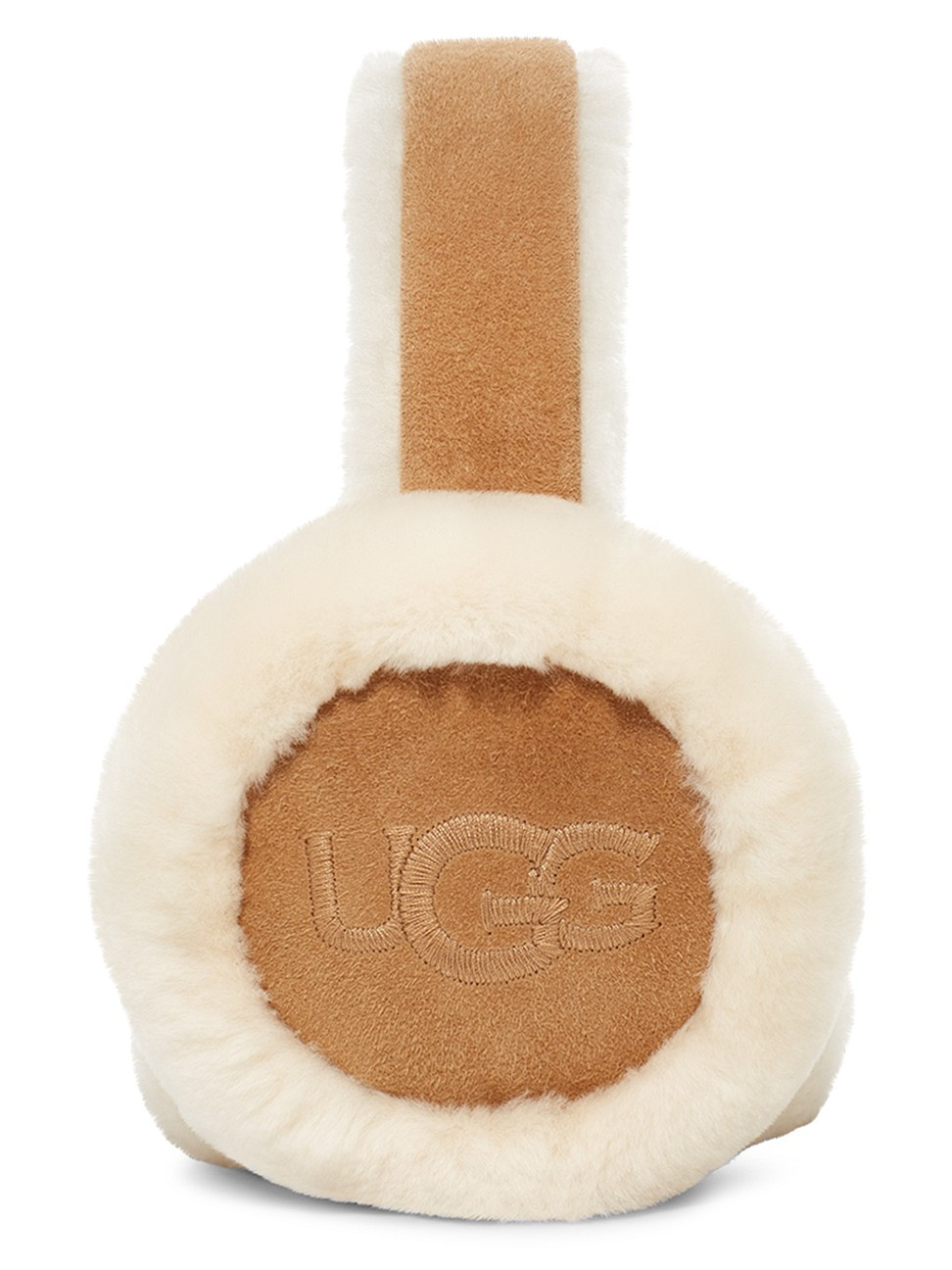 Women's Sheepskin Embroidered Logo Earmuffs - Chestnut - Chestnut | Saks Fifth Avenue