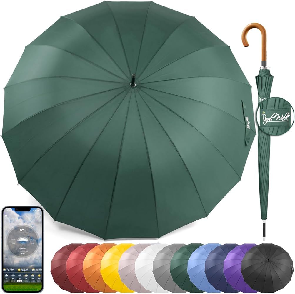 Royal Walk Windproof Large Umbrella for Rain 54 Inch Automatic Open for 2 Persons Wind Resistant ... | Amazon (US)