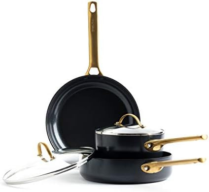 GreenPan Reserve Healthy Ceramic Nonstick, Cookware Pots and Pans Set, 5 Piece, Black | Amazon (US)