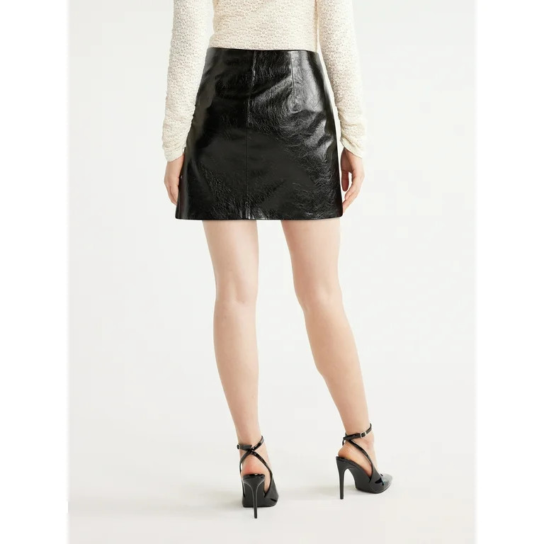 Scoop Women's Faux Leather Mini Skirt, Sizes 0-18 | Walmart (US)