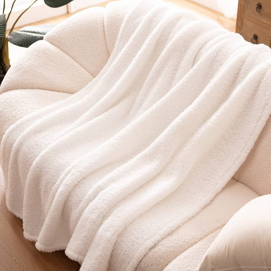 Bertte Fluffy Sherpa Throw Blanket Ultra Soft Warm Lightweight Shaggy Blanket for Couch Sofa Trav... | Amazon (US)