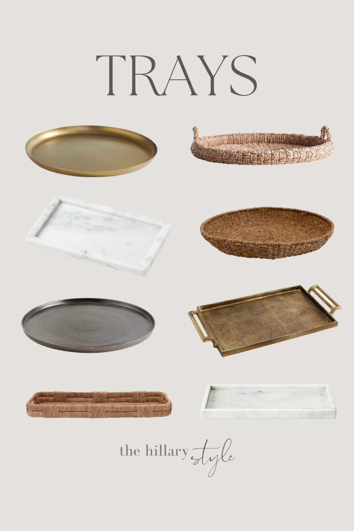 Here’s a collection of trays that I have in my home, and a mix of trays that are affordable!

Ceramic vase. Pottery barn. Crate and barrel. West elm. Target. Amazon. Cb2. Arhaus. Decorative tray. 

#LTKhome #LTKsalealert #LTKstyletip