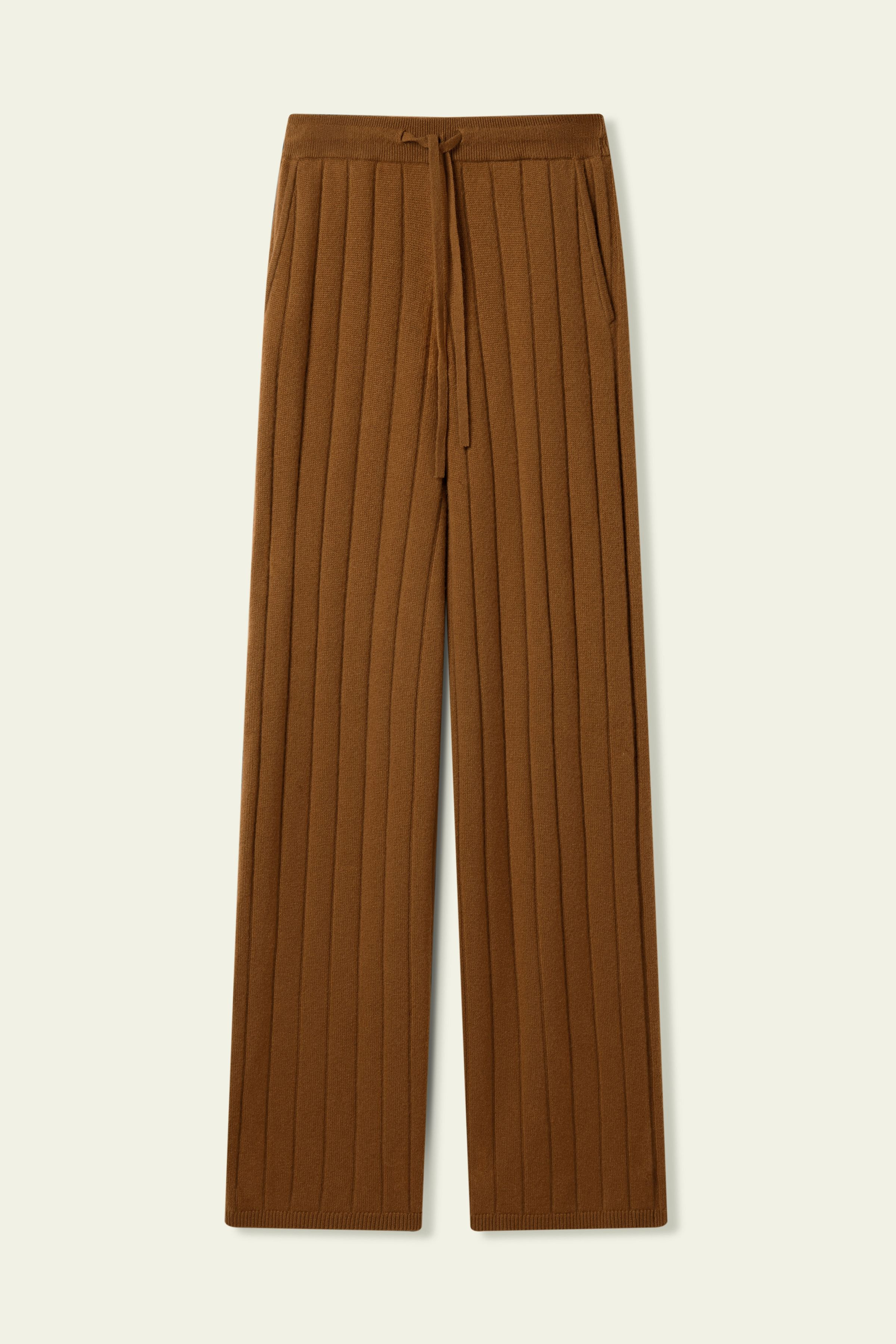 Ribbed Wide-Leg Pants | LilySilk