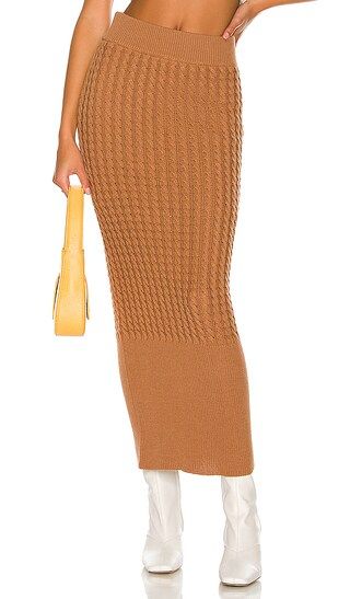 Cable Knit Tube Skirt in Pecan | Revolve Clothing (Global)