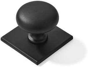 khtumeware 10 Pack 1-1/2 Inch Matte Black Cabinet Knobs with Vintage Backplate - for Drawers, Cab... | Amazon (US)