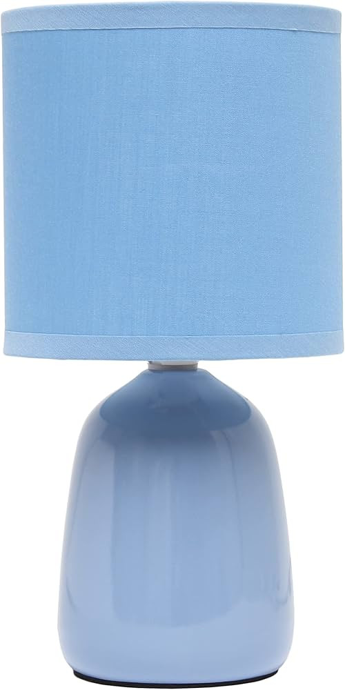 Simple Designs LT1134-SKY 10.04" Tall Traditional Ceramic Thimble Base Bedside Table Desk Lamp w ... | Amazon (US)