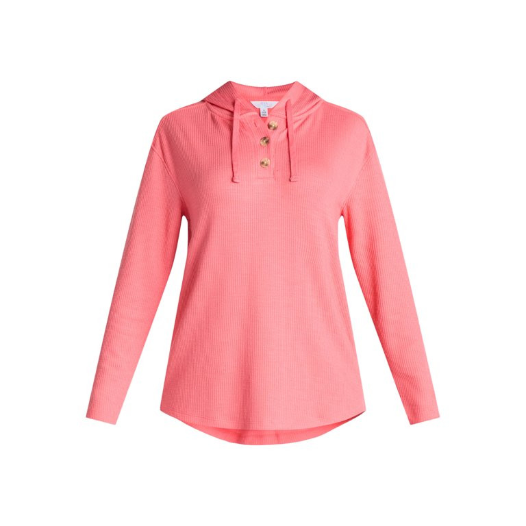 Time and Tru Women's Ribbed Tunic Hoodie, Sizes S-XXXL | Walmart (US)