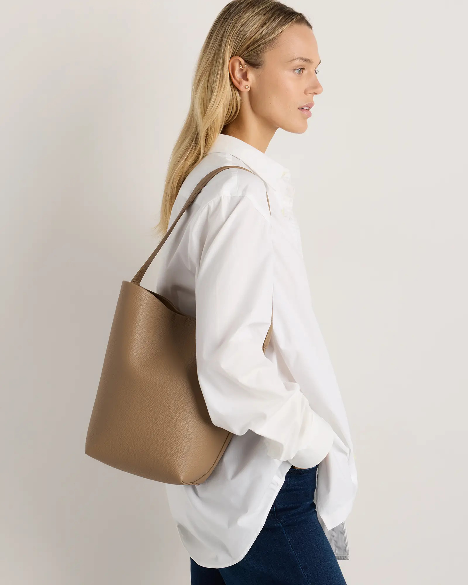 Italian Leather Soft Bucket Shoulder Bag | Quince