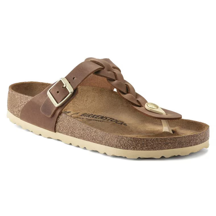 Gizeh Braided Oiled Leather Cognac | BIRKENSTOCK | Birkenstock USA