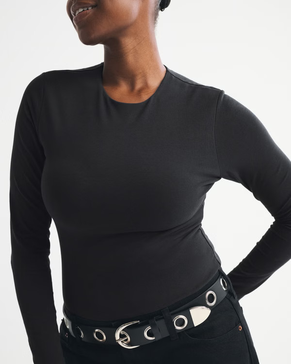 Double-Lined Long-Sleeve Baby Tee | Abercrombie & Fitch (US)