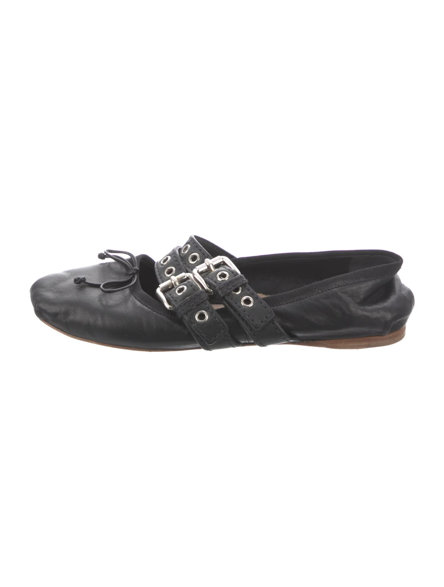 Miu Miu Leather Ballet Flats | The RealReal