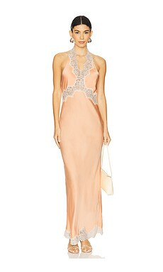 L'Academie by Marianna Lay Midi Dress in Peach from Revolve.com | Revolve Clothing (Global)