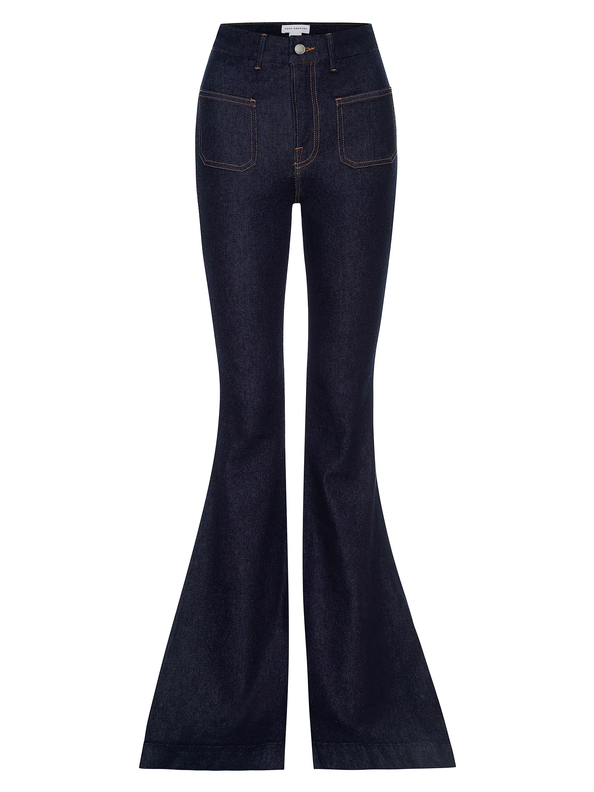 Good American Good Waist High-Rise Stretch Super Flare Jeans | Saks Fifth Avenue | Saks Fifth Avenue