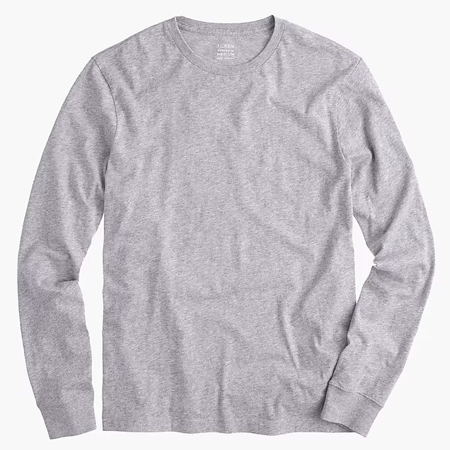 J.Crew Mercantile Broken-in long-sleeve T-shirt in heather grey | J.Crew US