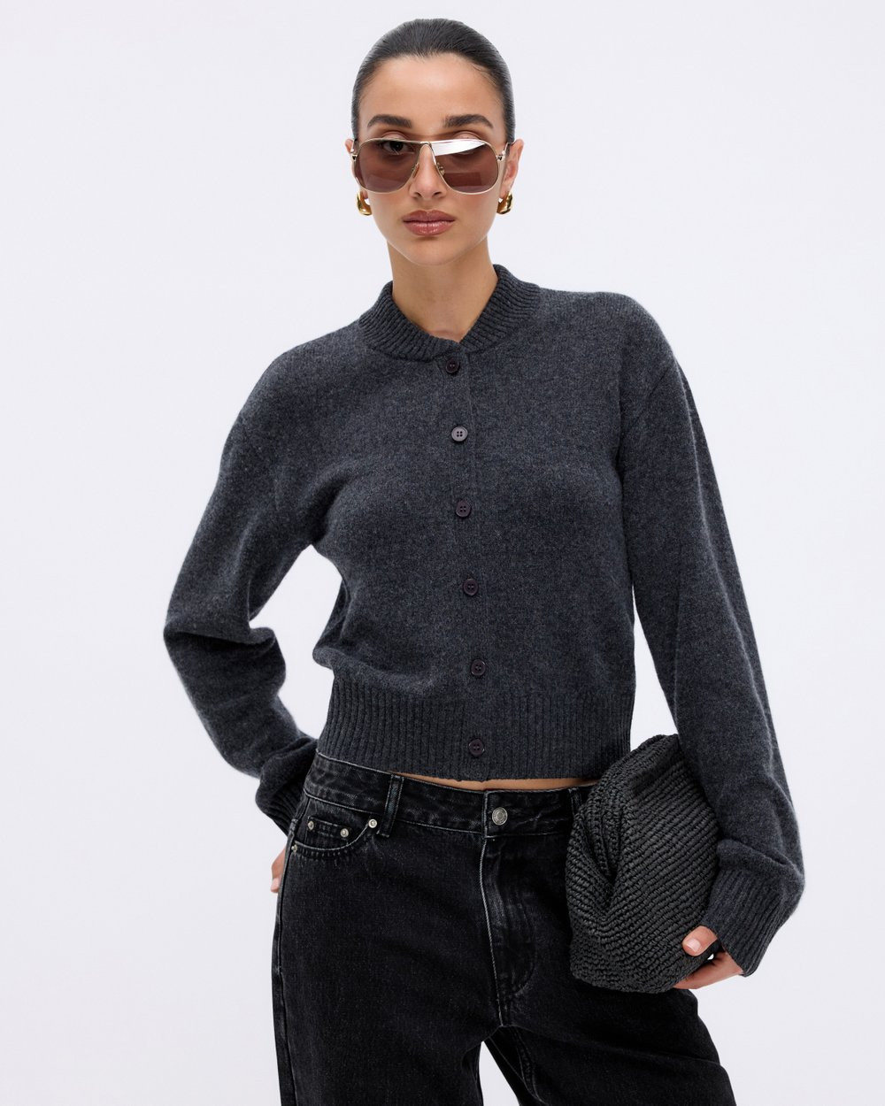 Alma Wool Cashmere Blend Knit Bomber Cardigan | THE ICONIC (AU & NZ)