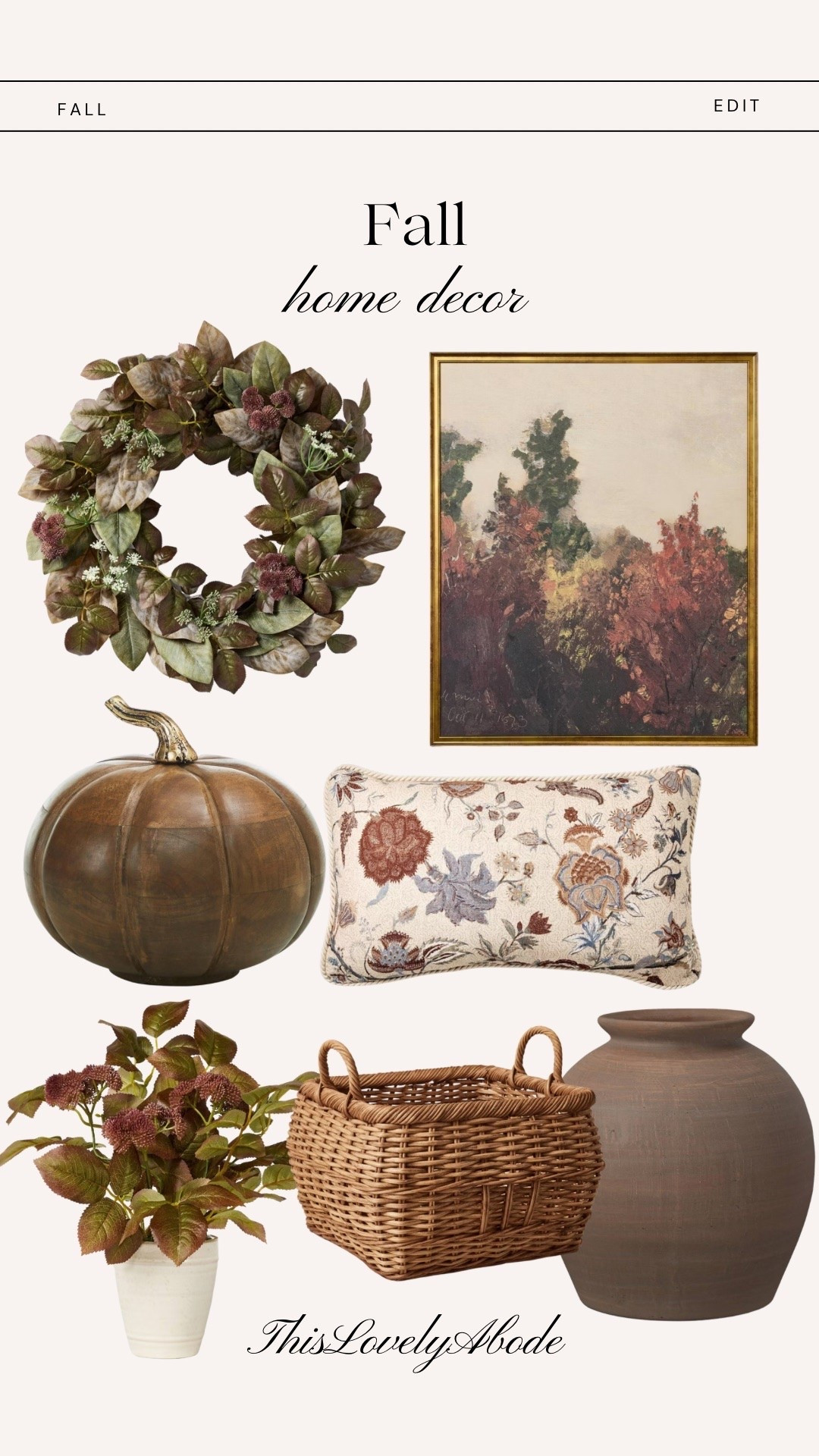 Fall home decor
#vase #wallart #falldecor #homedecor #pumpkin #basket #wreath @Target

#LTKHome #LTKSeasonal