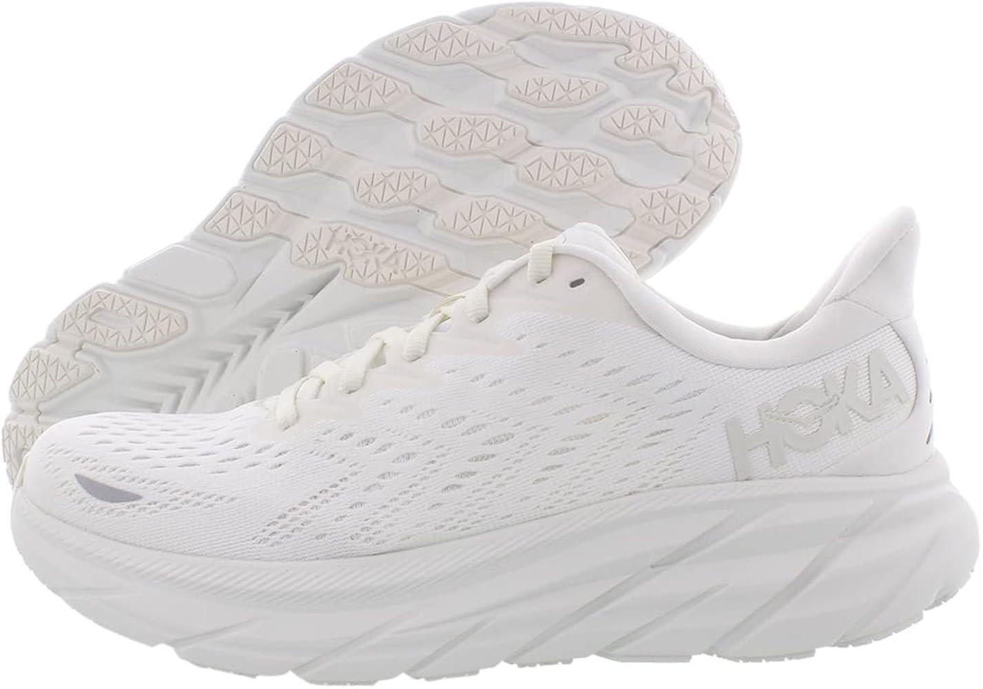 HOKA ONE ONE Clifton 8 Womens Shoes Size 10, Color: White/White | Amazon (US)
