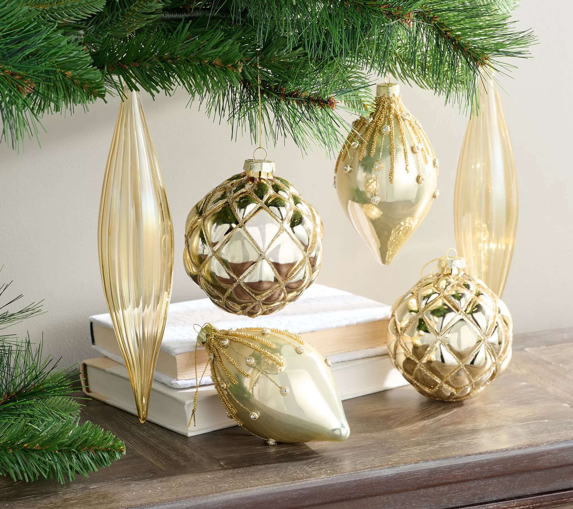 Simply Stunning Set of 6 Glass Ornaments by Janine Graff - QVC.com | QVC