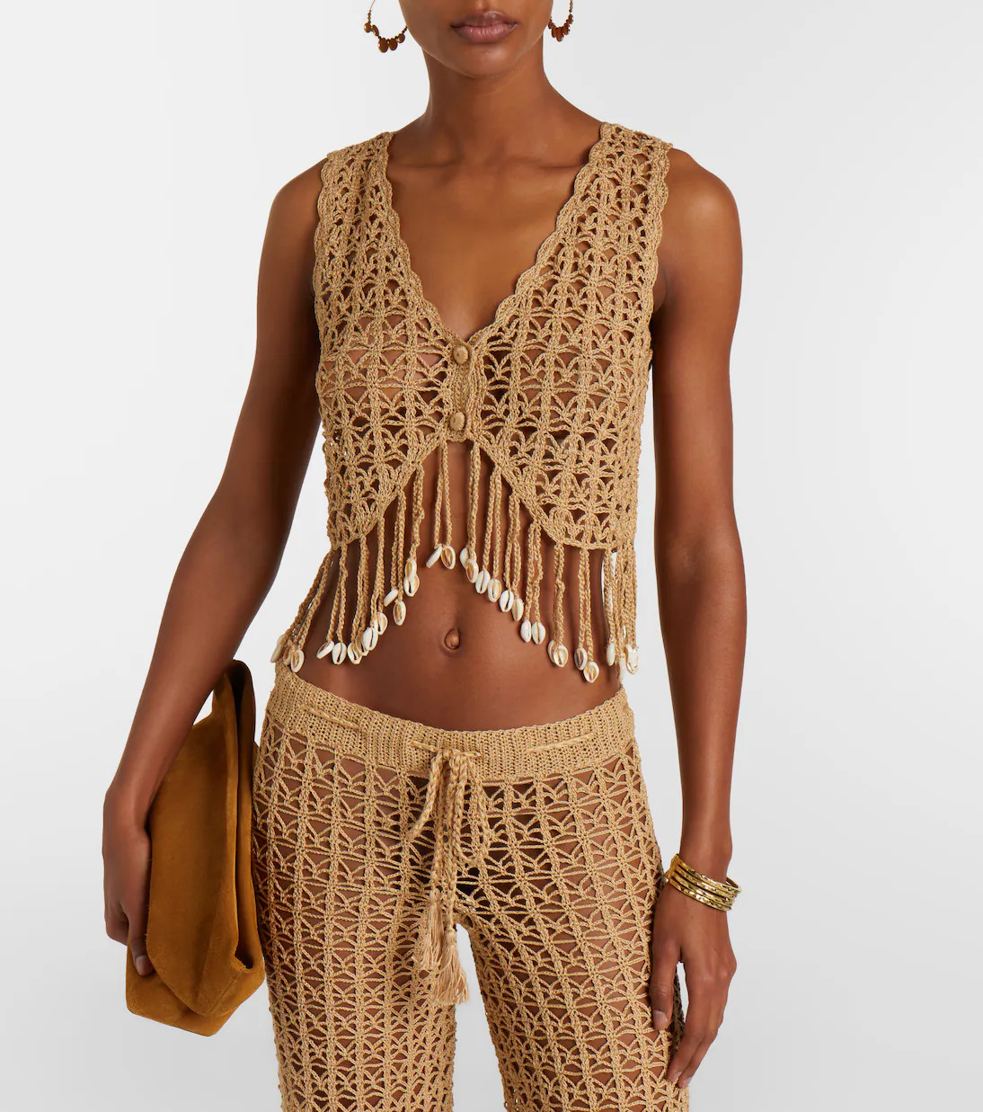 Crochet fringed cotton crop top | Mytheresa (US/CA)