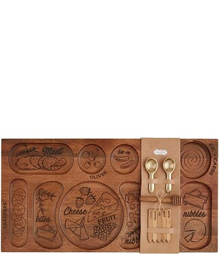 Wood Charcuterie Board 9-Piece Set | Dillard's