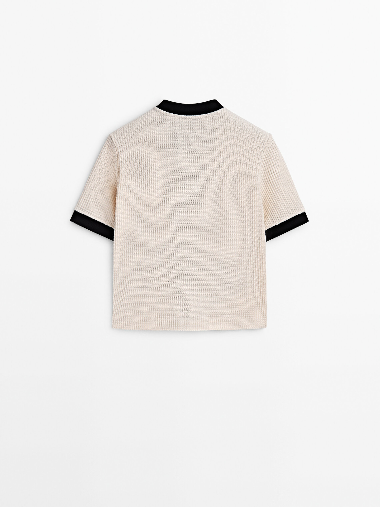 Strickcardigan mit farblich abgesetztem Strukturmuster | Massimo Dutti DE