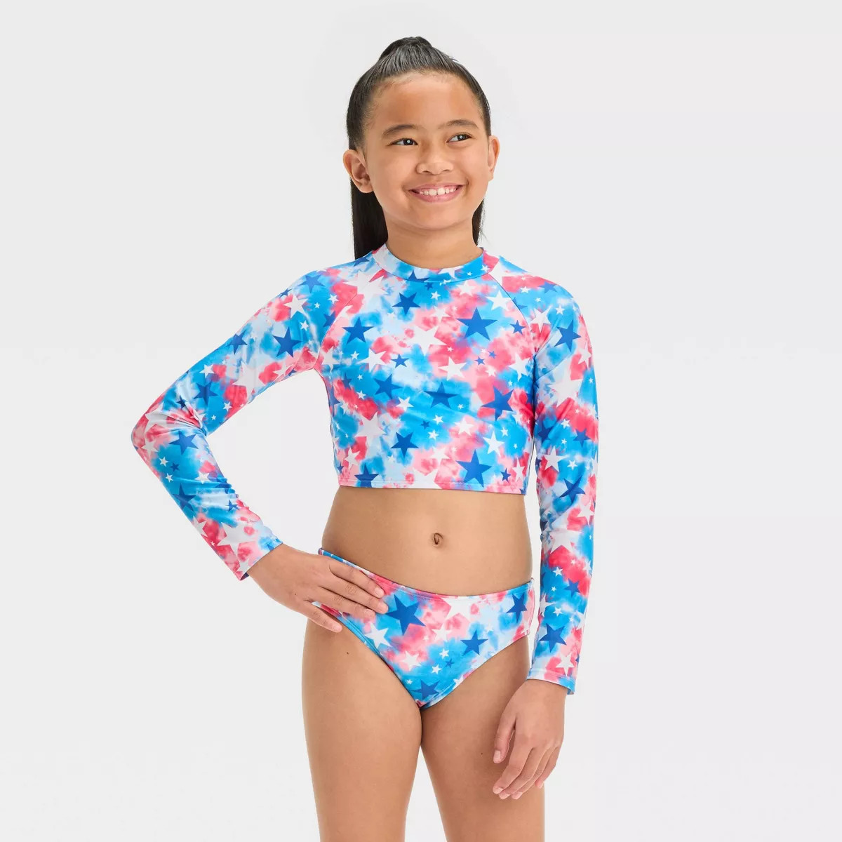 Girls' Starry Tie-Dye Rash Guard Set - Cat & Jack™ | Target