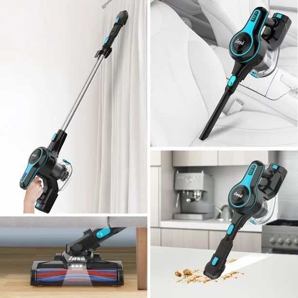 INSE Cordless Vacuum Cleaner, 6 in 1 Powerful Suction Lightweight Stick Vacuum with 2200mAh Recha... | Walmart (US)