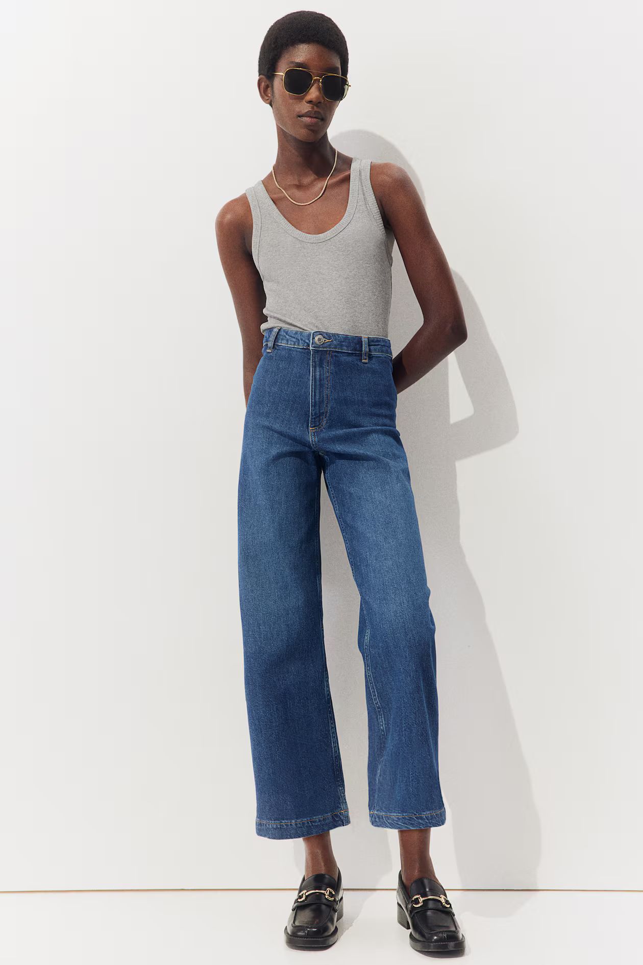 Cropped twill trousers | H&M (UK, MY, IN, SG, PH, TW, HK)