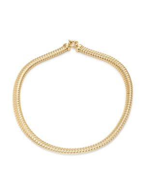 Saks Fifth Avenue Made in Italy 18K Yellow Goldplated Domed Tubogas Necklace on SALE | Saks OFF 5... | Saks Fifth Avenue OFF 5TH