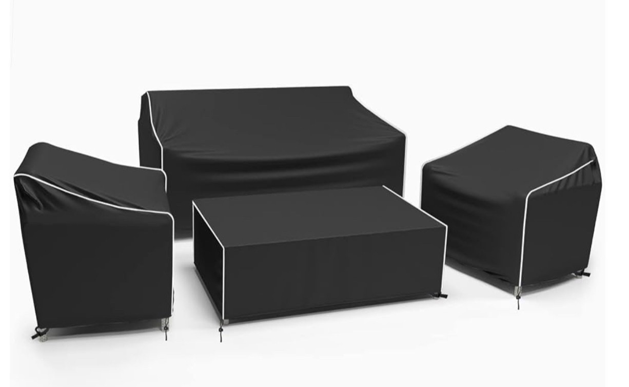 Gasadar Patio Furniture Covers Set, 4 Piece Waterproof Outdoor Furniture Cover for Outdoor Coffee Table, Chair, and Loveseat, Heavy Duty 600D, Black

#LTKSeasonal #LTKSaleAlert #LTKHome