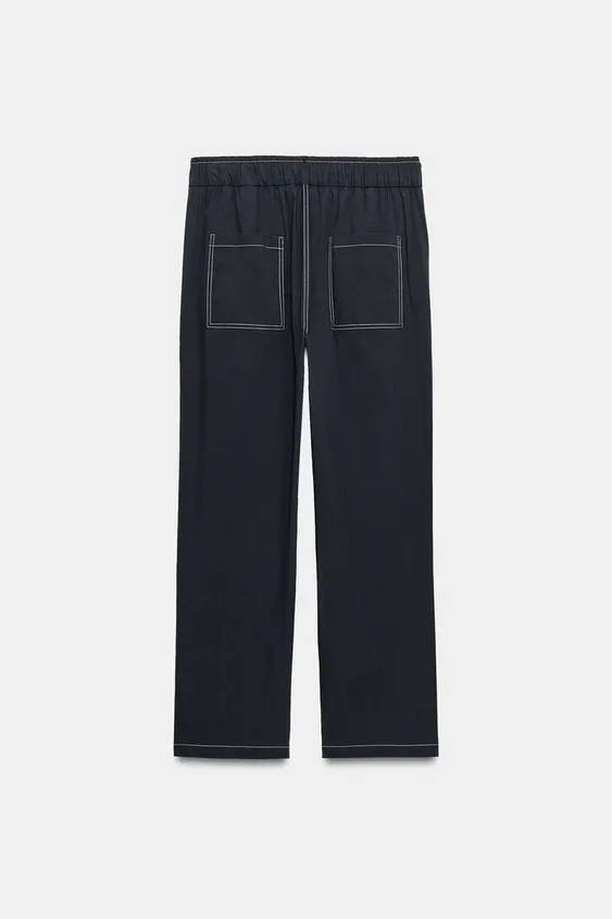 ZW COLLECTION TROUSERS WITH CONTRAST TRIM | Zara UK