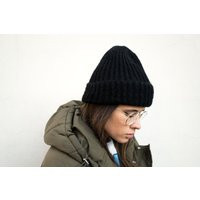 Woolen Beanie Hat in Black | Etsy (US)