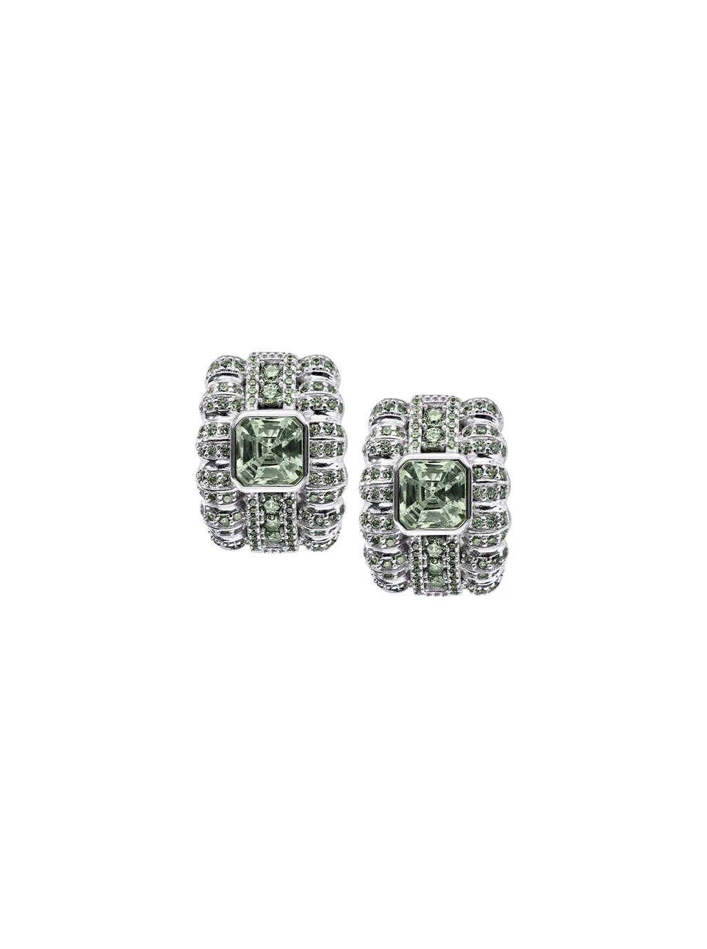 CRAWFORD ASSCHER CUT LIGHT GREEN SPINEL EARRINGS | Dorsey
