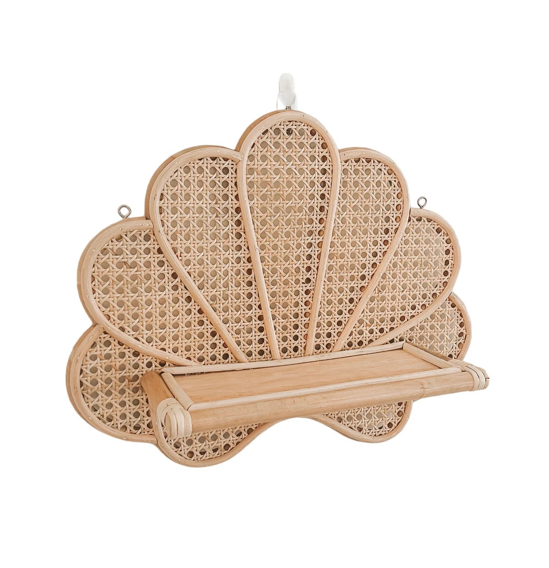 Rattan Shell Shelf Nursery Room Decor Ocean Beachy Costal Nursery Nursery Shelf - Etsy | Etsy (US)