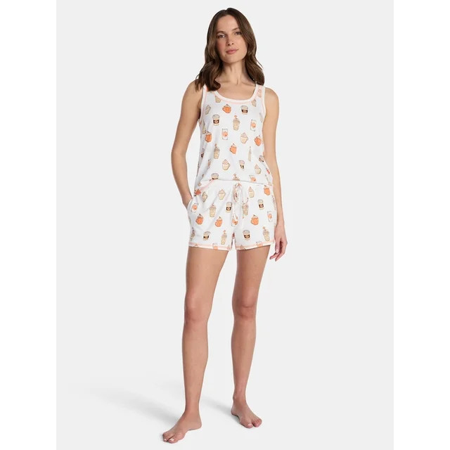 Halloween Women's Hacci Knit Tank Top and Shorts Pajama Set from Way to Celebrate, 2-Piece, Sizes... | Walmart (US)