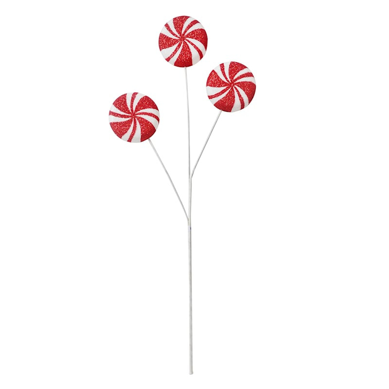 Red & White Peppermint Pick, 26" | At Home