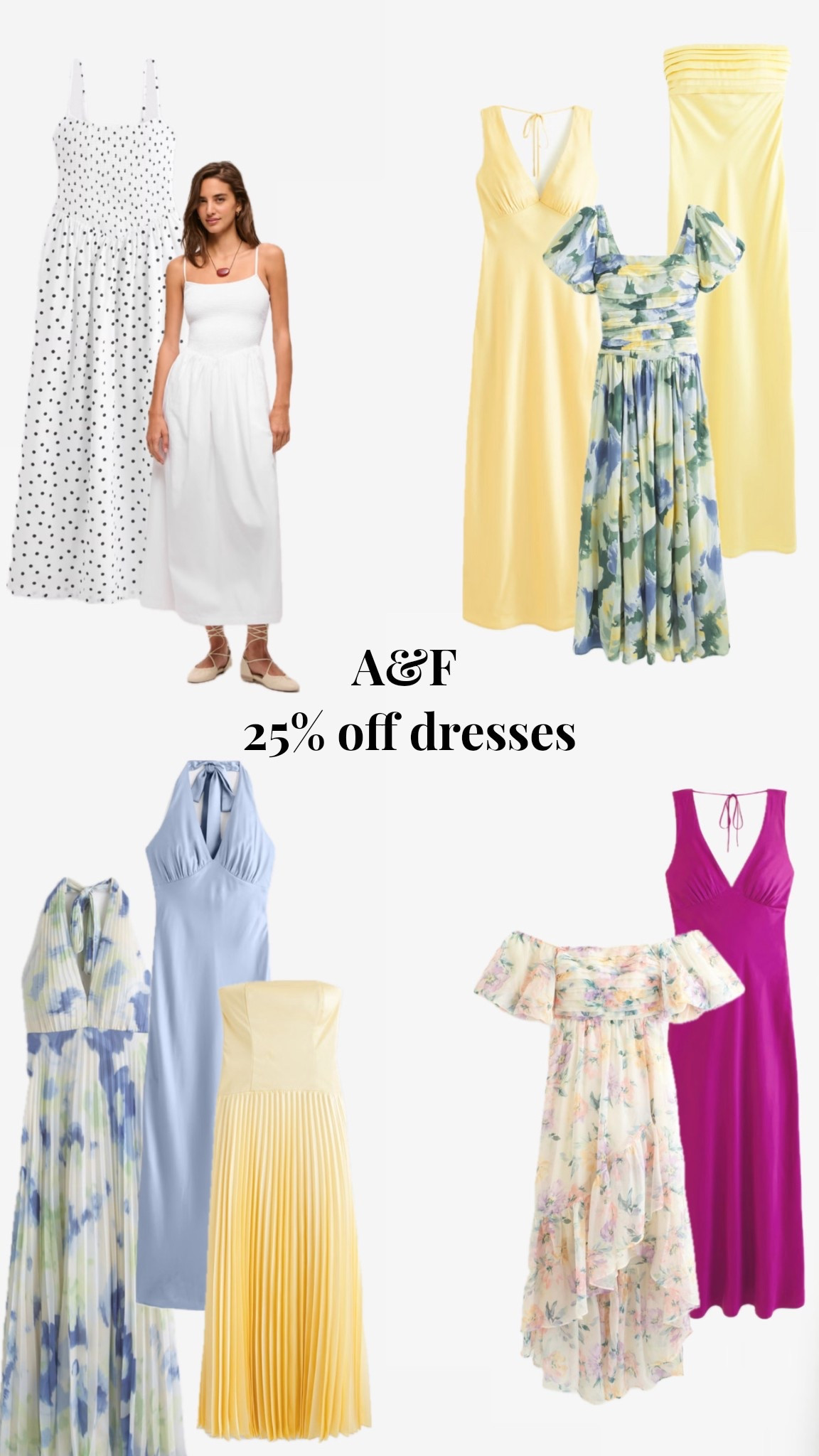 A&F 25% off dresses! Perfect spring summer dresses for wedding guests or holiday 🤍🥂

#LTKsummer #LTKspring #LTKwedding