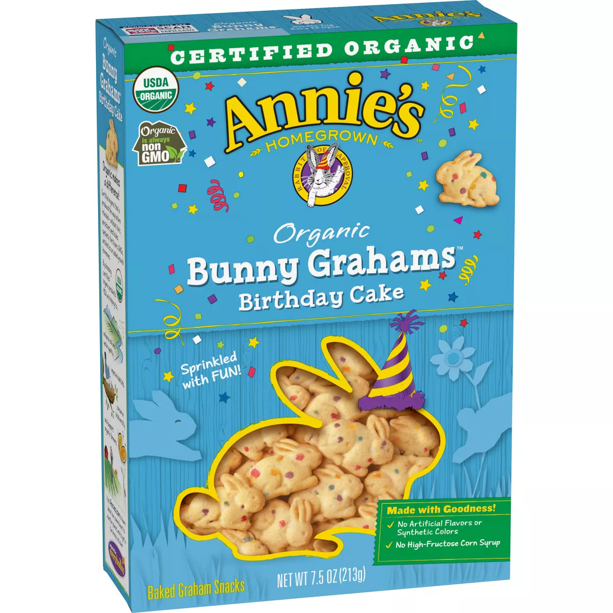 Annie's Organic Birthday Cake Bunny Grahams Baked Snacks - 7.5oz | Target
