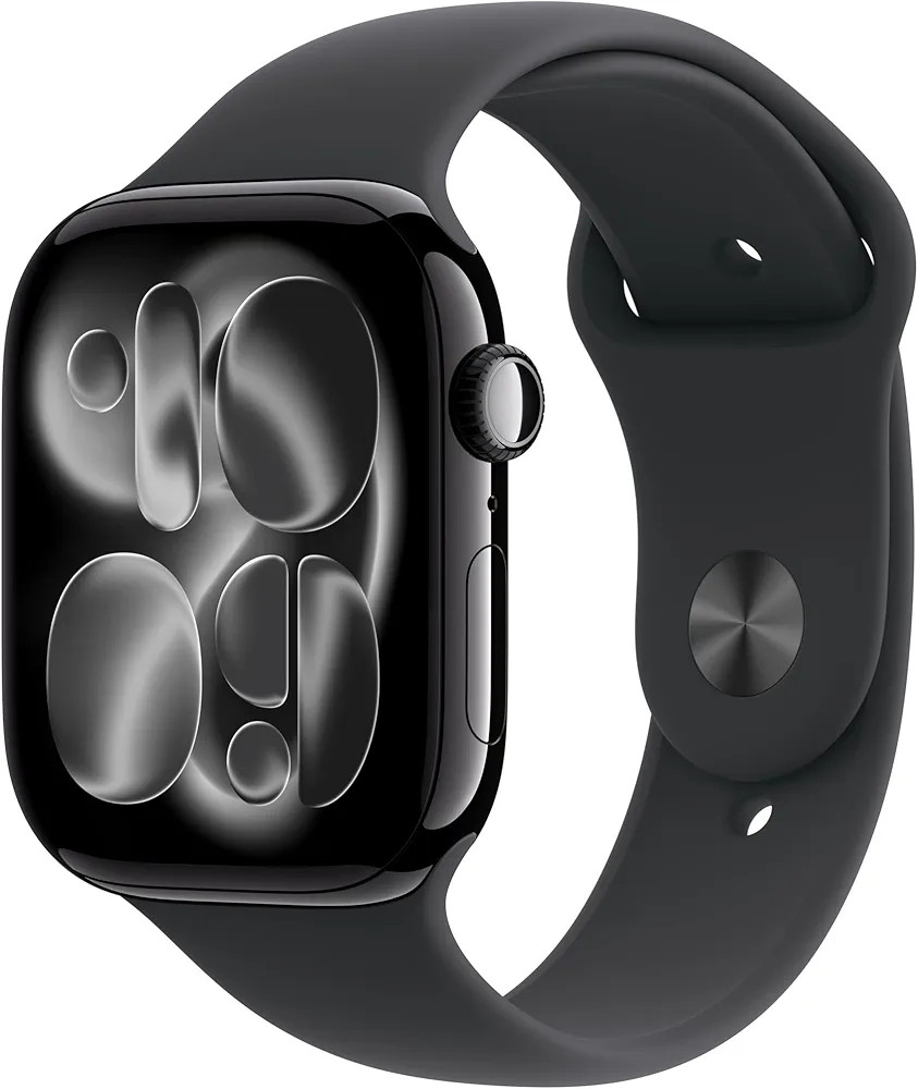 Apple Watch Series 11 [GPS 46mm] Smartwatch with Jet Black Aluminum Case with Black Sport Band - ... | Amazon (US)