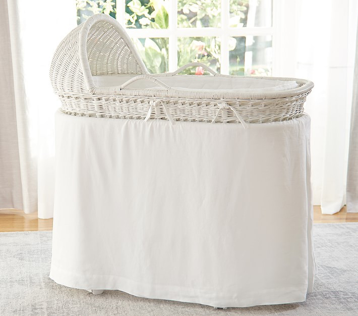 Linen Bassinet Skirt | Pottery Barn Kids