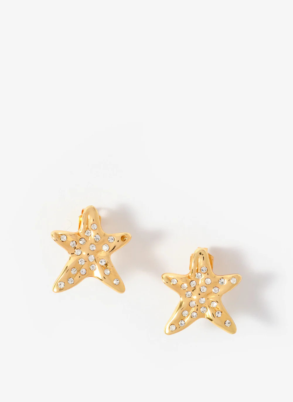 Gold Tone Mini Starfish Stud Earrings | Mint Velvet