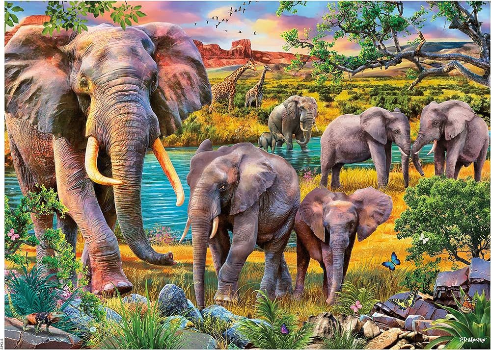 Ceaco - Wild - Elephant Family - 1000 Piece Jigsaw Puzzle | Amazon (US)