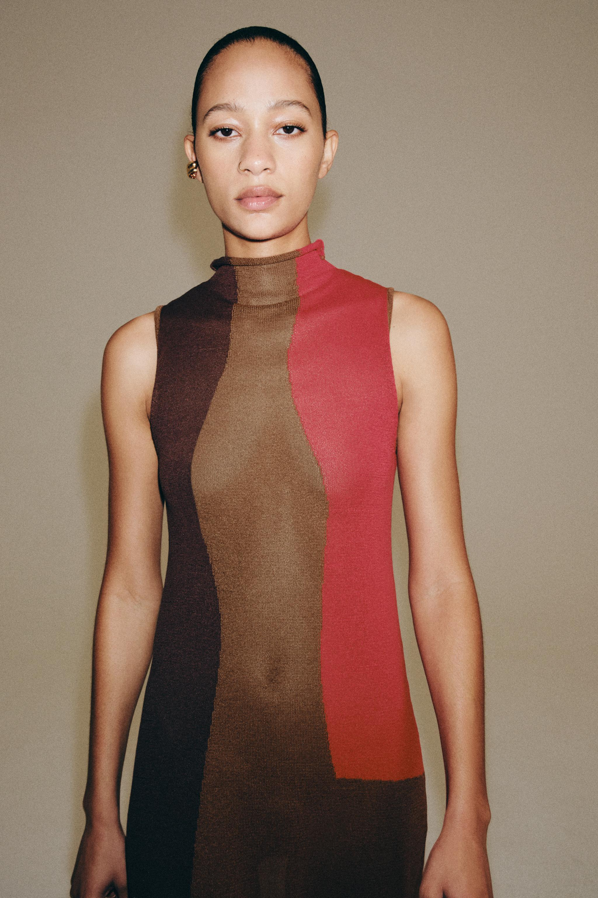 COLOR BLOCK KNIT DRESS | Zara US