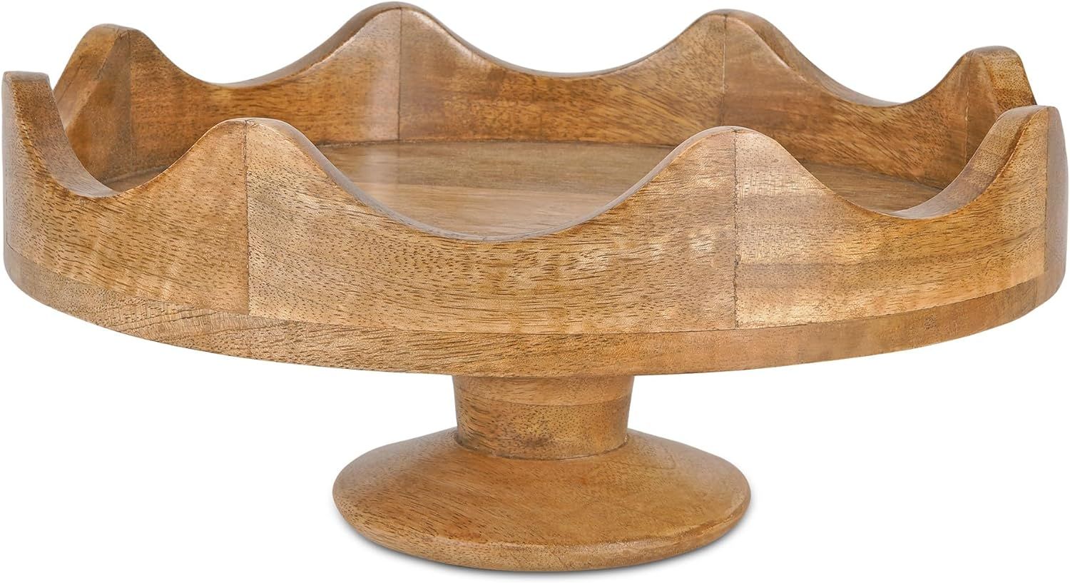 “Scallop” Footed Wooden Fruit Bowl (Mangowood, Natural) - Handcrafted Coffee Table Decor - Ov... | Amazon (US)