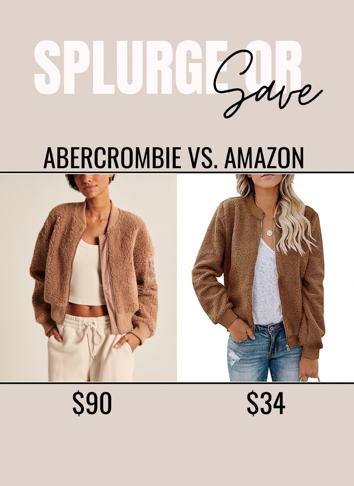 Amazon fashion
Amazon deal 
Abercrombie sale
Bomber jacket 
Sherpa jacket 
Sherpa bomber jacket 
Fuzzy jacket 
Winter jacket 
Winter fashion 
Splurge or save 
Look for less
Abercrombie dupe 
Gifts for her 

#LTKGiftGuide #LTKHoliday #LTKSeasonal